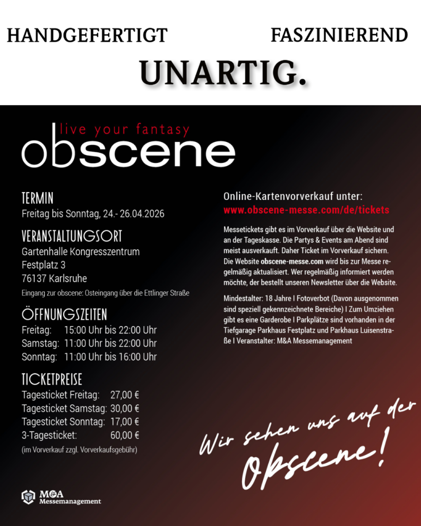 obscene Messe Karlsruhe 24. - 26.04.26 (Infos und Preise)